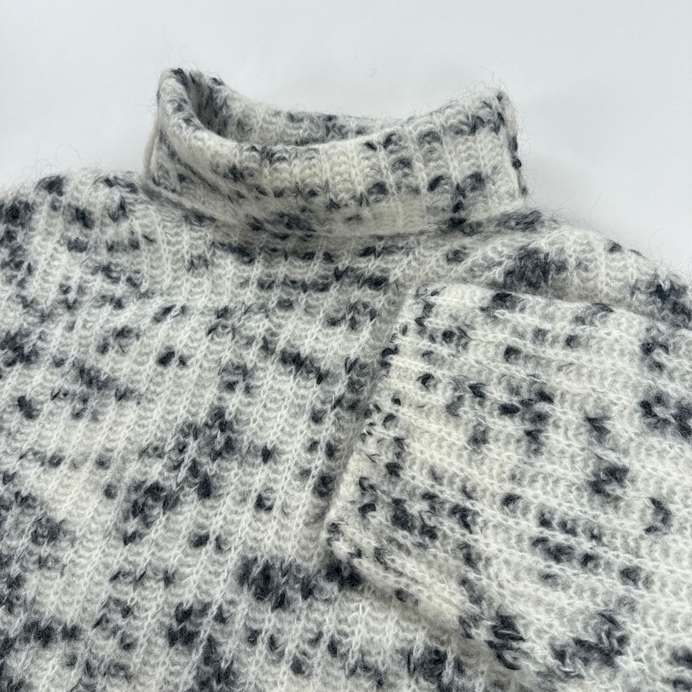 TOTEME Chunky Mohair Merino Knit Sweater Small Vanilla Stracciatella Turtleneck